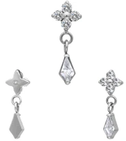 Cabecitas en forma de flor con zirconia colgante